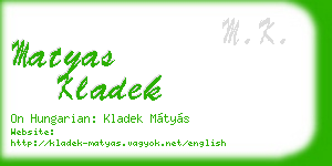 matyas kladek business card